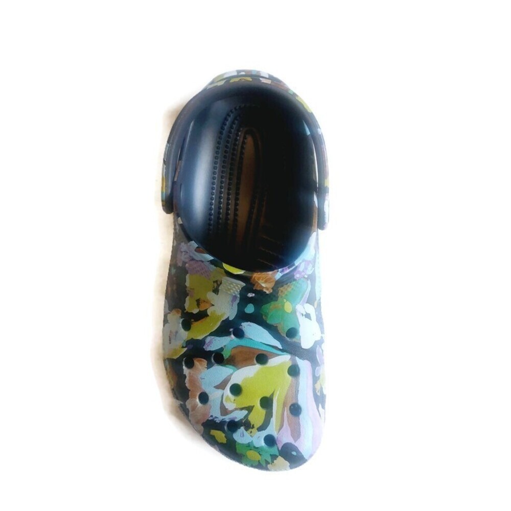 CROCS Classic Painted Floral Slip On Clogs Mens 6 Womens 8 Sandals Shoes - Picture 2 of 8